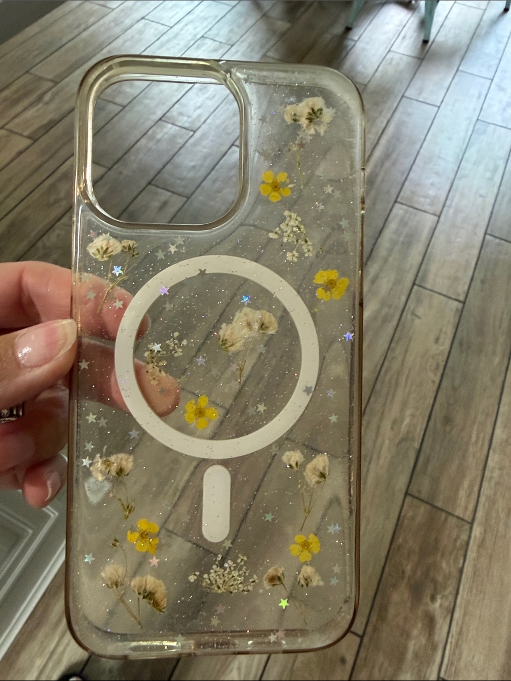 iPhone 15 Pro Max case Clear Floral